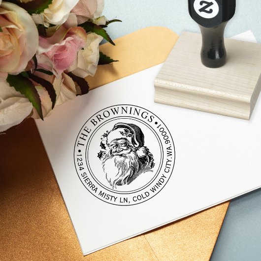 Vintage Weihnachtsfeiertagadresse Gummistempel