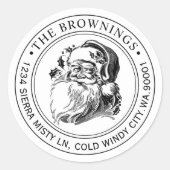 Vintage Weihnachtsfeiertagadresse Runder Aufkleber (Vorderseite)