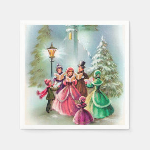 Vintage Weihnachtsfeiertagcarolers-Partyservietten Serviette