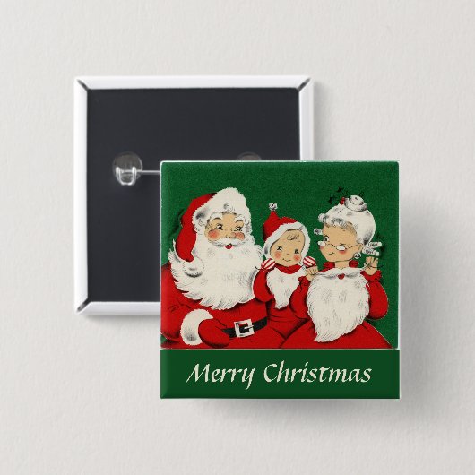 Vintage Weihnachtsfeiertage Button (Vorne & Hinten)