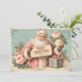 Vintage Weihnachtsfeiertage Feiertagskarte (Stehend Vorderseite)