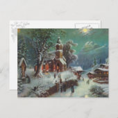 Vintage Weihnachtsfeiertage Genremalerei Feiertagspostkarte (Vorne/Hinten)