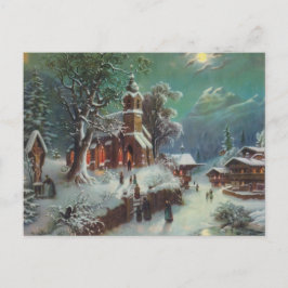 Vintage Weihnachtsfeiertage Genremalerei Feiertagspostkarte