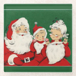 Vintage Weihnachtsfeiertage Glasuntersetzer