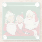 Vintage Weihnachtsfeiertage Glasuntersetzer (Rückseite)
