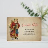 Vintage Weihnachtsfeiertage im alten Stil Save The Date (Stehend Vorderseite)