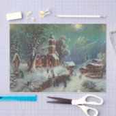 Vintage Weihnachtsfeiertage Krippenmalerei Seidenpapier (Handwerk)