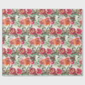 Vintage Weihnachtsfeiertage mit blühenden Handgemä Geschenkpapier (Flach)