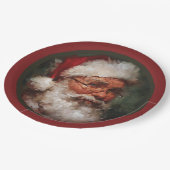 Vintage Weihnachtsfeiertage Pappteller (Schrägansicht)