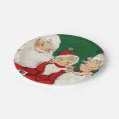 Vintage Weihnachtsfeiertage Pappteller (Schrägansicht)