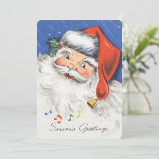 Vintage Weihnachtsfeiertage Party Einladung (Stehend Vorderseite)