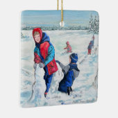 Vintage Weihnachtsfeiertage personalisieren Keramikornament (Rechts)