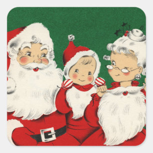 Vintage Weihnachtsfeiertage Quadratischer Aufkleber