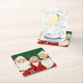 Vintage Weihnachtsfeiertage Rechteckiger Pappuntersetzer (Vor Ort)