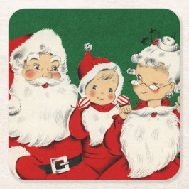 Vintage Weihnachtsfeiertage Rechteckiger Pappuntersetzer