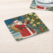 Vintage Weihnachtsfeiertage Rechteckiger Pappuntersetzer (angewinkelt)