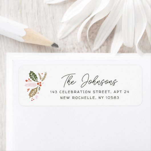 Vintage Weihnachtsfeiertage Rücksendeadresse (Insitu)