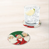 Vintage Weihnachtsfeiertage Runder Pappuntersetzer (Vor Ort)