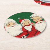 Vintage Weihnachtsfeiertage Runder Pappuntersetzer (Angewinkelt)