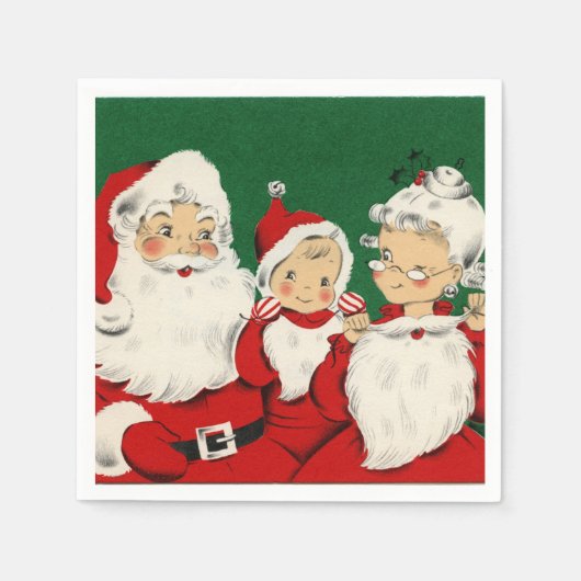 Vintage Weihnachtsfeiertage Serviette (Vorderseite)