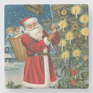 Vintage Weihnachtsfeiertage Steinuntersetzer