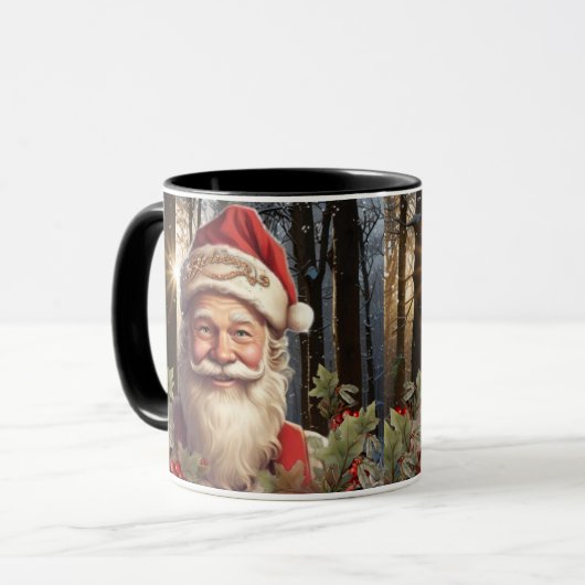 Vintage Weihnachtsfeiertage Tasse (Vorderseite Links)