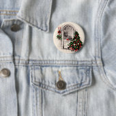 Vintage-Weihnachtsfenster-Button Button (Beispiel)