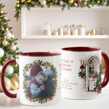 Vintage-Weihnachtsfenster- und Stechpalmen-Foto-Ta