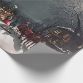 Vintage Weihnachtsferien im Mondlicht Geschenkpapier (Ecke)