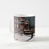 Vintage Weihnachtsferien im Mondlicht Kaffeetasse (Vorderseite Links)