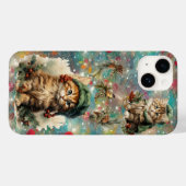 Vintage Weihnachtsferien Kittens Case-Mate iPhone Hülle (Rückseite (Horizontal))