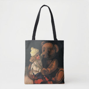 Vintage-Weihnachtsfiguren, Puppe und Teddybär Tasche