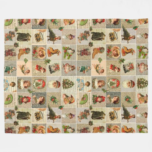 Vintage WeihnachtsFleece-Decke, groß Fleecedecke (Vorderseite (Horizontal))