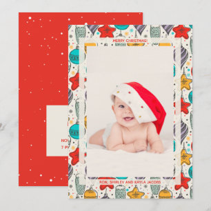 Vintage-Weihnachtsfotos zur Geburtsankündigung Feiertagskarte