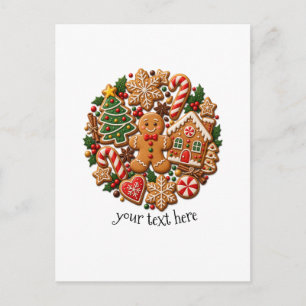 Vintage-Weihnachtsgebäck-Kekse Gemütliche Weihnach Postkarte