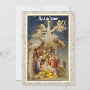Vintage-Weihnachtsgeburt Christi I Klassisch relig Feiertagskarte