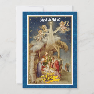 Vintage-Weihnachtsgeburt Christi - Klassisch relig Feiertagskarte