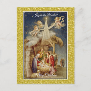 Vintage-Weihnachtsgeburt Christi - Klassisch relig Feiertagspostkarte
