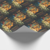 Vintage-Weihnachtsgeburt, Jesuskind in der Krippe Geschenkpapier (Ecke)
