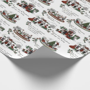 Vintage-Weihnachtsgedicht-Geschenkpapier Geschenkpapier