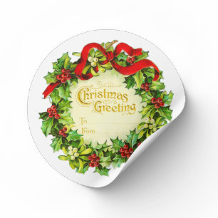 Vintage-Weihnachtsgeschenk-Etiketten Von mir an di Runder Aufkleber