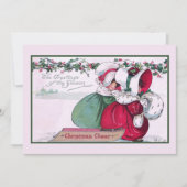 Vintage Weihnachtsgeschenk Mädchen Winter Feiertagskarte (Vorderseite)