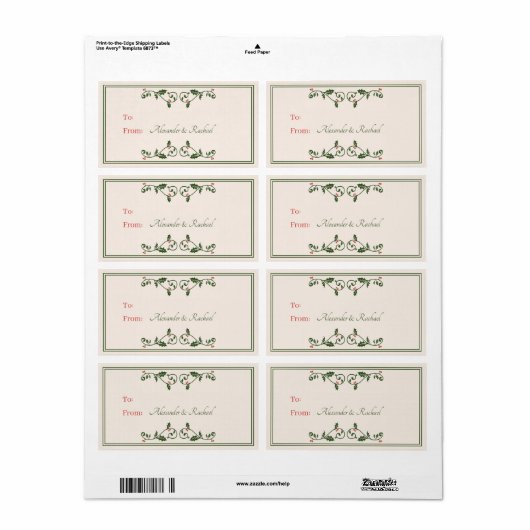 Vintage Weihnachtsgeschenk-Tag Holry Berry (Vorne)