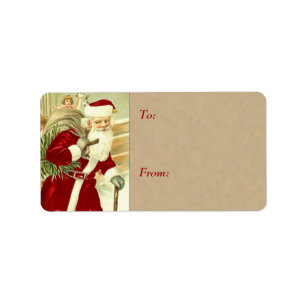 Vintage Weihnachtsgeschenk-Umbauten Adressaufkleber