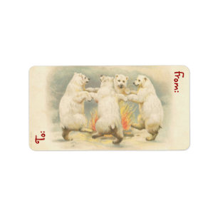 Vintage Weihnachtsgeschenk-Umbauten - Medium Adressaufkleber