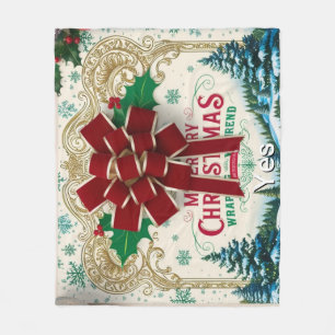 Vintage-Weihnachtsgeschenk-Verpackungspapier Fleecedecke