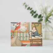 Vintage Weihnachtsgeschenke für einen Kinderurlaub Postkarte (Stehend Vorderseite)