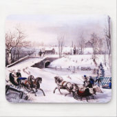 Vintage Weihnachtsgeschenke im Winter Mousepad (Vorne)