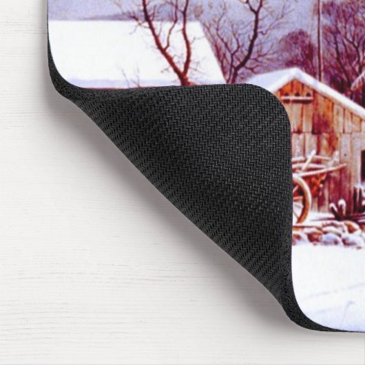 Vintage Weihnachtsgeschenke im Winter Mousepad (Ecke)