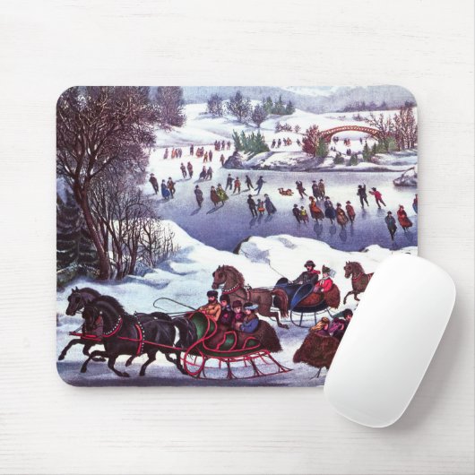 Vintage Weihnachtsgeschenke im Winter Mousepad (Mit Mouse)